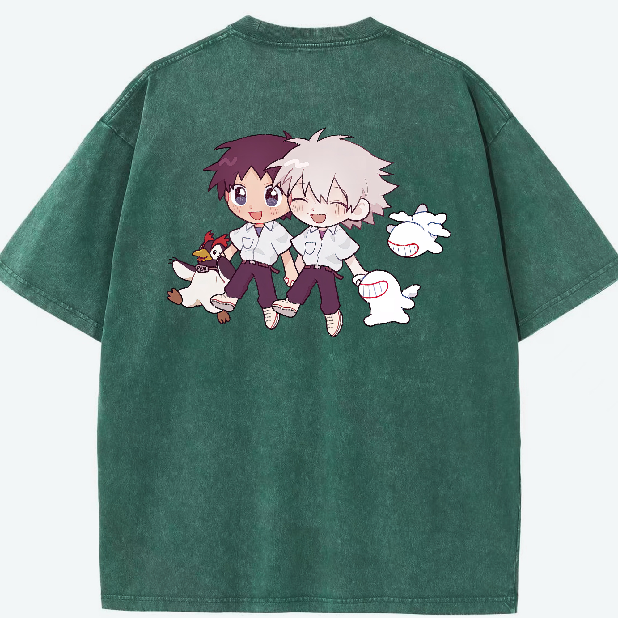 （画像用） EVA 新世紀エヴァンゲリオン 綿100% ヴィンテージ風 半袖Tシャツ（背面プリント）